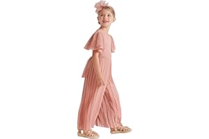 Abel & Lula Jumpsuit Chiffon Plissettato per Bambine e Ragazze Rosa
