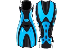 Two Bare Feet Adjustable Diving Fins – Swim, Snorkel & Scuba Fins for Adults – Full Foot Flippers with Easy Strap – Ideal for Holidays, Pool, Sea & Water Sports