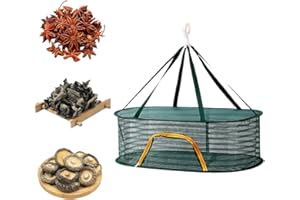 ZJILIXIA Hängendes Trockennetz Mit Reißverschluss,Trockennetz Kräuter,Mesh Trockennetz,Faltbar Kräutertrockner Mit Reißverschlüssen,Für Trocknen Von Samen Fisch Gemüse Obst Kräuter (Dunkel Grün, 1-Lagiges)