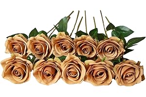 DuHouse Lot de 10 Roses artificielles en Soie pour Arrangement de Mariage, fête, décoration de la Maison