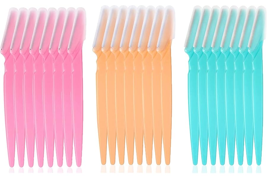 DDSHUN Eyebrow Razors Eyebrow Razors Shaper Trimmer Shaver Facial Hair Remover Exfoliating Dermaplaning Tool with Precision Cover Cosmetic Exfoliating Makeup for Women and Men - 24PCS