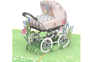 papercrush® Kartka z życzeniami z okazji narodzin dziecka – neutralna kartka urodzinowa 3D dla dziewczynek i chłopców, kartka z życzeniami z okazji narodzin, ręcznie wykonana kartka dla niemowląt