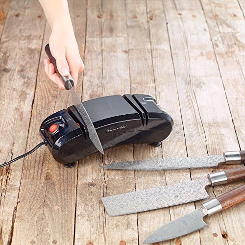 Rosenstein & Söhne Elektrischer Keramik-Messerschärfer mit Grob- & Feinschliff, 180 Watt - 4