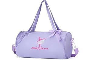 PLUSHCEWT Tanztasche für Mädchen, Balletttasche mit Schleife, Umhängetasche, Sporttasche, Crossbody-Tasche, Handtasche, Prinzessinnenschuhe, Tanzkleidung, Aufbewahrungstasche für Ballerina, Tänzerin, Kinder,