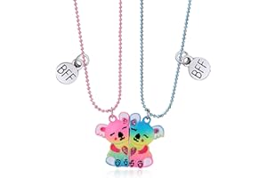CERSLIMO Best Friend Necklace - Matching Heart Friendship Necklace for 2 Girls, Kids' Birthday &