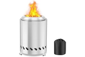 AOOSU Rauchfreie Feuerschale, Tischfeuerstelle aus Edelstahl, Kocher Camping Holzofen Mini Tischkamin Outdoor Holzofen Betrieben mit Reisetasche, Hobo Kocher für Camping, Outdoor, Garten (20cm x 13cm)