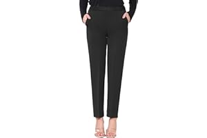 INSAFIANS Women Half Elasticated Pull Up Pants | Ladies Office Wear Trousers | Work Formal