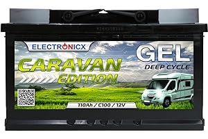 Batería GEL 12V 110Ah Ciclo Profundo – Sin Mantenimiento para Caravanas, Barcos, Autocaravanas, Casetas de Jardín, Sistemas Solares Off-Grid – Electronicx Caravan Edition