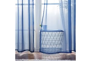 MIULEE Tende Trasparenti Con Occhielli Morbidi Finestre per Salotto Eleganti Soggiorno per Camera da Letto e Tende Cameretta Bambini 2 Pannelli 140x280cm Blu