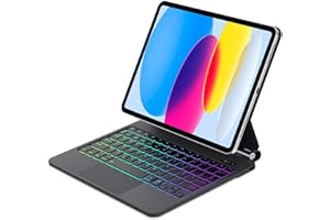 JADEMALL Magic Keyboard for iPad A16 11a Gen 2025/10a Gen 2022, Soporte Magnético Flotante y Panel Táctil Multitáctil de Precisión, Funda Teclado con Retroiluminado for iPad 10th/11th Gen 10.9/11 inch, Negro