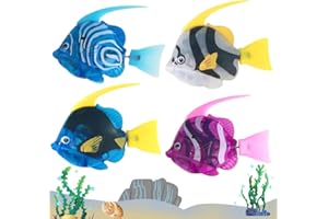 Afenau 4 sztuki elektroniczna zabawka rybna, świecący robot do pływania rybny, wielokrotnego użytku robota rybne zabawki, pływanie robotem rybnym LED, ryby zabawki dla dzieci łazienka prezent, robot