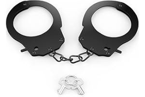 Bdwing Esposas de Metal con 2 Llave, Esposas Policia Profesionales del Juguete Falso Accesorios de Disfraz Juegos de Roles