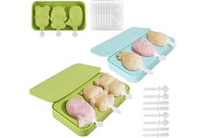 Moldes de Helado,Goomp 2 Pack Molde Helado de Silicona con Palos Popsicle Moldes Moldes de Paletas de Hielo para Chocolate Postre Congelado Helados DIY