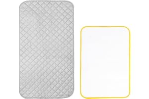 UOCAI 2 Stück BüGelmatte Bügelbrett Bügeltuch Bügelkissen Tragbares Bügelunterlage für Tisch Bügeldecke Faltbares Bügelbrett Bügeltuch für Dampfbügeleisen Tragbar Reise Tischbügelbrett 85 * 45cm