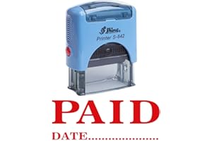 Printtoo Paid with Date Self Inking Rubber Stamp Office Stationery Custom Shiny Stamp