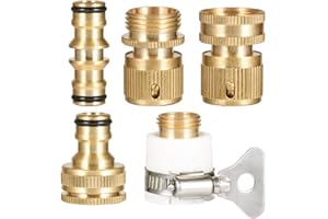 HYDROGARDEN CT Raccord Rapide de tuyaux, raccord de Tuyau de Jardin de Filetage 3/4"- Connecteur métallique Double mâle - Adaptateur de Robinet fileté Femelle de 1/2" et 3/4"