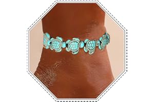 Jovono Boho Turquoise Turtle Anklet Bracelets De Mode Plage Pied Bijoux Pour Femmes Et Filles