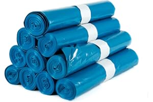 Hygiene VOS 100 Stück Stabile Müllsäcke Abfallsack Extra Stark 70 cm breit und 110 cm lang - 10 Rollen zu je Blau Müllbeutel mülltüten 120l Fassungsvolumen - Aus Umweltfreundlicher Reyclingfoli