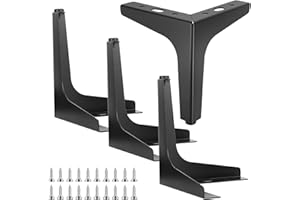 RunXinDa 4 Pack Black Metal Furniture Legs 15cm, Heavy Duty Sofa/Table Feet for Cabinets Nightstands Dressers – Supports 400KG with Non-Slip Pads & Screws (4pcs-15cm)