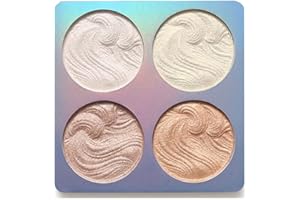 Mysense 4 Colors Shimmer Highlight Makeup Contour Palette,Shimmer Blush & Makeup Highlighter Powder Bronzer Palette,Highlighter Makeup iluminadores Illuminator,02