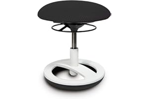 Topstar Sitness Bobby Children's Stool with Foot Ring, Aluminium, Painted White, with Fabric Cover, SU83BR0