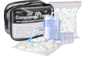 Godiyyer Cotton Tissue Mini Portable Compressed 100pcs Compressed Towels Disposable Coin Wipes for Travel/Beauty/Salon/Outdoor Sports