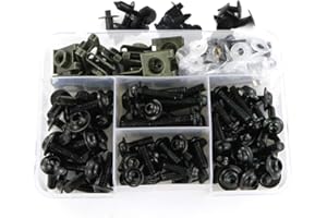 Xitomer Motorcycle Universal Fairing Bolt Kit Fits SV650 GSXR1000 GSXR750 CBR125R CBR300R XSR700 MT07 ZX-6R ZX-14 RSV4 Fairing Bolt Kits (Black)