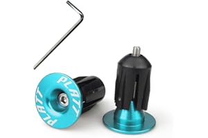 PLATT Bike Bar End Plugs Aluminum MTB Road Bike BMX Handlebar End Caps (Blue,1 Pair)