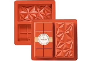 OAKENCREST 2 Pezzi Stampo per Tavoletta di Cioccolato, Stampi Cioccolatin Extra Profondi, Profondo per Cioccolatini, Chocolate Moulds Silicone Mold, Senza BPA, Facile da Sformattare (Rosso)