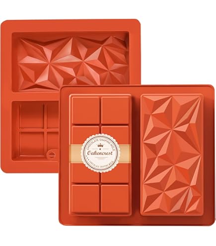 Stampi Silicone Per Cioccolato 2 Pezzi - Forma Tavoletta, Rosso, Per Dolci Fatti In Casa - Foto 3