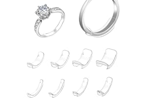 YIUWOD Paquet de 8 Ajusteur Bague Invisible - Reducteur Bague - Ajusteur Bague - Convient Pour Ajuster Les Anneaux LâChes,Ajusteur Invisible,Insert D'Anneau Sur-RéTréCi,Adapté à DifféRentes Tailles