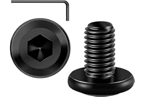 ORTAVA 20 szt śrub M6 x 12, Śruby z łbem Sześciokątnym, Stal Szlachetna A2 V2A, Pełny Gwint, Czarny Tlenek, W Zestawie Klucz Sześciokątny