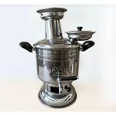 AtasoyTicaret Saygılı 4Litre Paslanmaz Krom Semaver K&ouml;m&uuml;r Semaveri