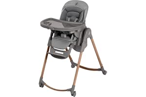 Maxi-Cosi Minla Plus Trona Bebe Evolutiva 6 en 1, 0-14 años, máx. 60 kg, Rotación de la bandeja con una sola mano, 4 Rädern, 9 posiciones altura, 5 posiciones reclinación, Elegance Graphite