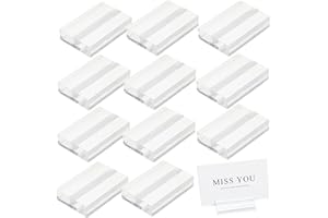 FINGERINSPIRE 12 Stück Acryl Kartenhalter Fotohalter (5x3.4x1.2cm, Schlitz: 2mm) Funktional Platzkartenhalter Menükartenhalter Dekorativ Klar Acryl Tischkartenhalter für Hochzeit, Geburtstag, Party