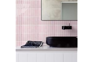 ‎COMSTICKC COMSTICKC Adhesive Tiles, Kitchen Pink, Pack of 10, 3D Tile Stickers Tiles, Self-Adhesive Metro Wall Tiles, Kitchen Tiles, Self-Adhesive Kitchen Back Wall, Bathroom, 30.5 x 30.5 cm