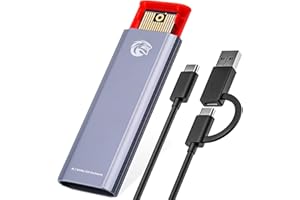 KingSpec Custodia SSD M.2 NVMe, adattatore SSD NVMe PCIe senza strumenti con cavo USB C a C+A OTG da 10 Gbps, supporto chiave M/B+M PCIe SSD 2230/2242/2260/2280 (grigio lamellare)