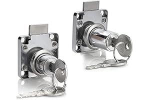 PHANTASYA 2 Pezzi Serratura Cassetto Scrivania Serratura Cassetto Camma Serratura a Camma per Armadietti, Cassetto, Armadietto, Cassetta delle Lettere, Cassetto (con chiavi)