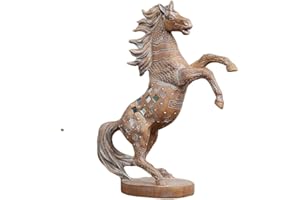 Hestia Carved Sandstone Effect Horse Ornament With Mirror Mosaic Tiles