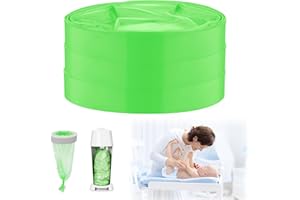 BUTBU 3 sztuki pojemników na pieluchy, pojemniki na pieluchy, folia uzupełniająca, worek na pieluchy 4,5 m, folia uzupełniająca, kompatybilne z Angelcare, Tommee Tippee, Spross, LitterLocker (zielone)