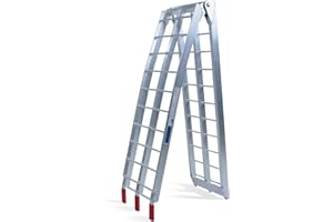 Jago® Rampa di Carico - Set da 1 o 2, Pieghevole, in Alluminio, Carico Massimo 340kg per Rampa, Portatile - Rampa di Accesso, di Sollevamento, Rampe Moto (Set da 1 Rampa)