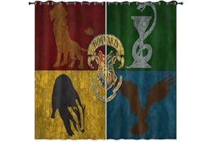 LKFFHAVD Harry Potter Cortinas opacas con ojales para dormitorio, Hogwarts School Hermione, juego de 2 unidades, para habitación infantil (10,183 x 160 cm (ancho x alto)