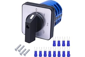 Taiss universale commutatore a camma rotante Commutatore 4 posizioni 12 terminali 32A 690V Interruttore selettore con 12 pezzi SV2-4s Terminale blu LW26-32 0-3/3