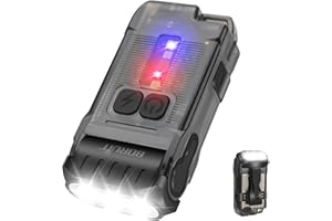 BORUIT V15 Mini latarka LED, obracana o 80°, 1200 lumenów, super jasna, 10 trybów, wodoszczelność IP67, magnetyczny ogon, na kemping, wędrówki, awaryjne (czarne)