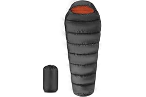 ATTONER sacco a pelo 0 gradi, sacco a pelo 4 stagioni per adatto, sacco a pelo in stile mummia, cerniera appositamente progettata, antivento