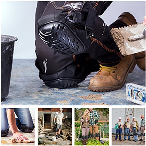 Professional Knieschoner mit schweren Pflicht Schaumpolsterung und bequemer Gel Kissen, stark doppelte Trägern und verstellbaren Easy-Fix-Clips - 3