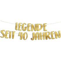 40 YEARS LOVED Geburtstagsbanner – Goldglitzernd, Vorgefädelt, 297 Cm Lang