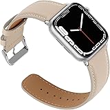 Anlinser Lederband Kompatibel mit Apple Watch Armband 45mm 44mm 42mm 41mm 40mm 38mm, Ersatzbänder für Damen Herren Kompatibel