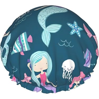 NPW Sirena Duschhaube 'Meerjungfrau' – Bunte Schwimmbad-Haube Mit Mermaid-Design