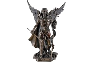 Veronese by Joh. Vogler GmbH Erzenängel, Heliga Gabriel med kors och trumpet, bronserad figur, skulptur, esoterisk ängel